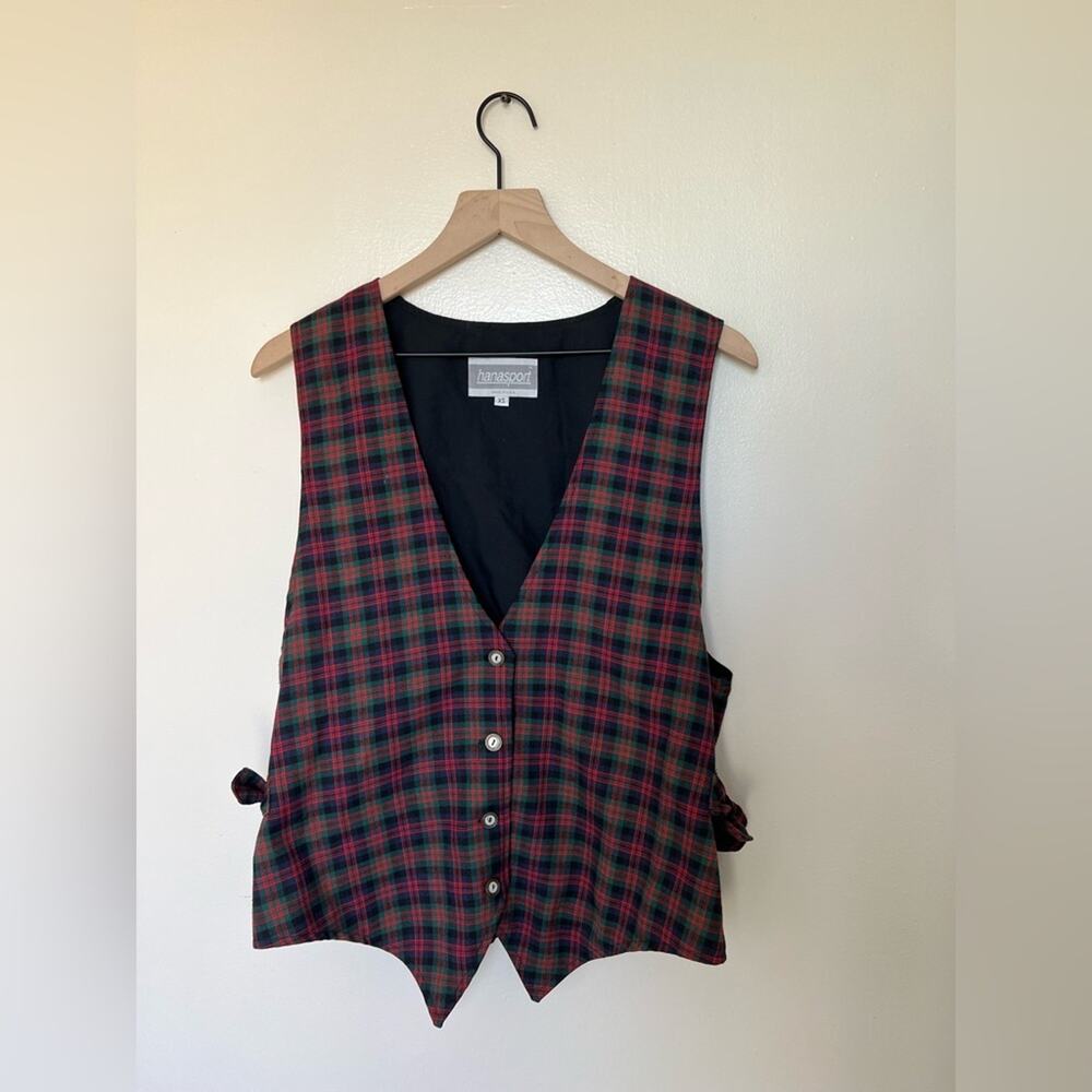 Vintage Christmas holiday plaid vest winter unique tartan ugly Christmas sweater